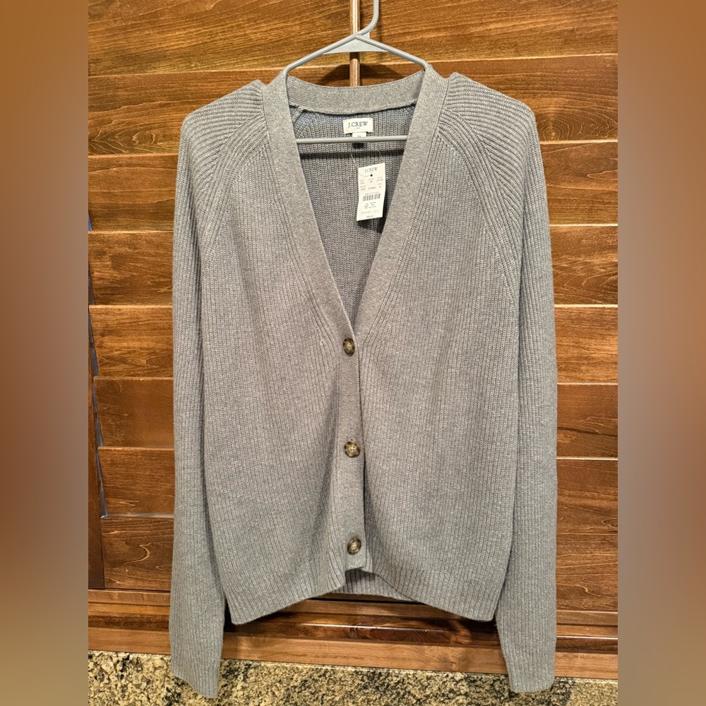 NWT J. Crew Classic Gray Cardigan